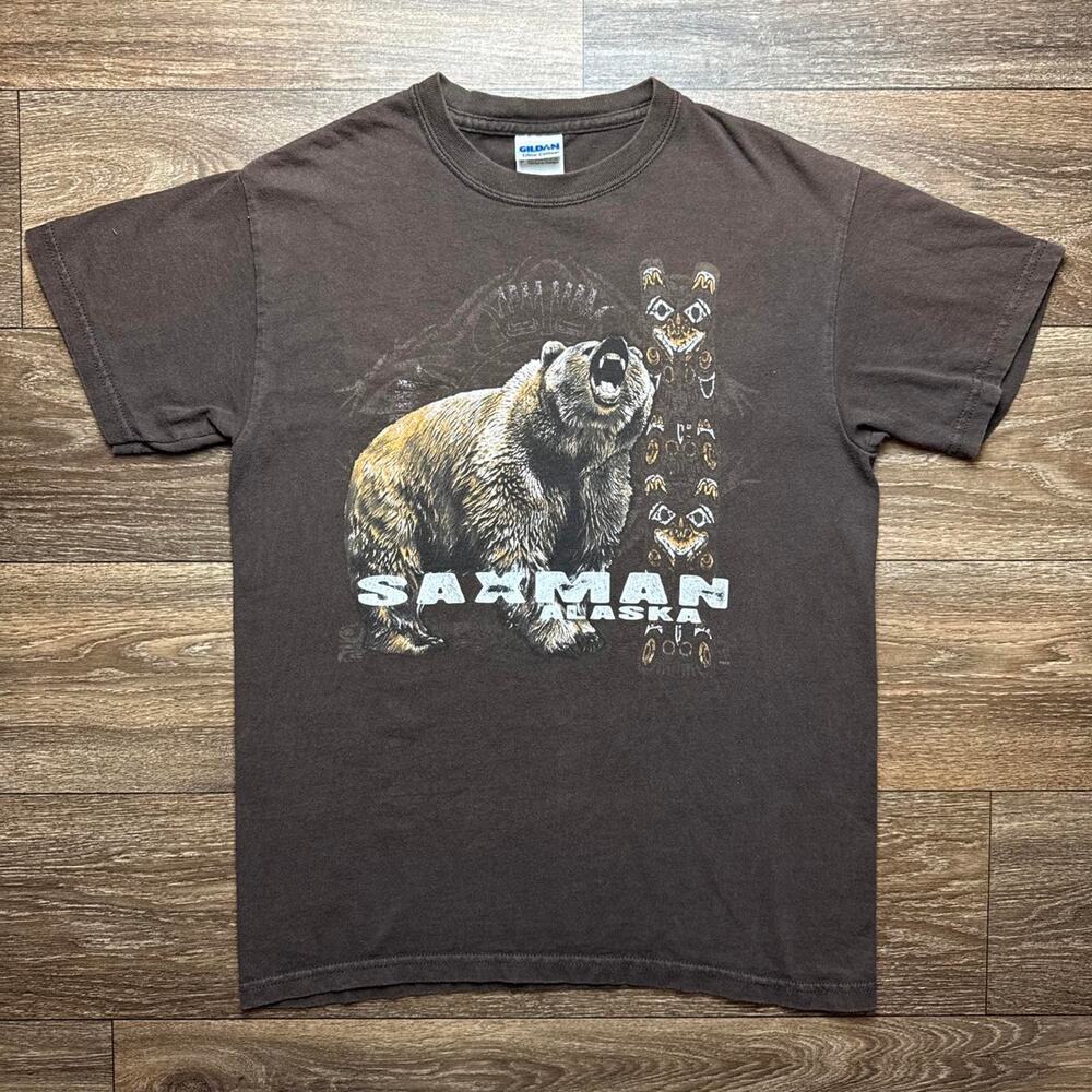 Brown Alaska Bear Graphic Tee